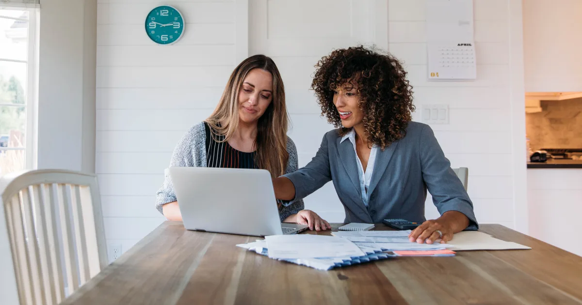 Homeowners signing a mortgage with flexible features